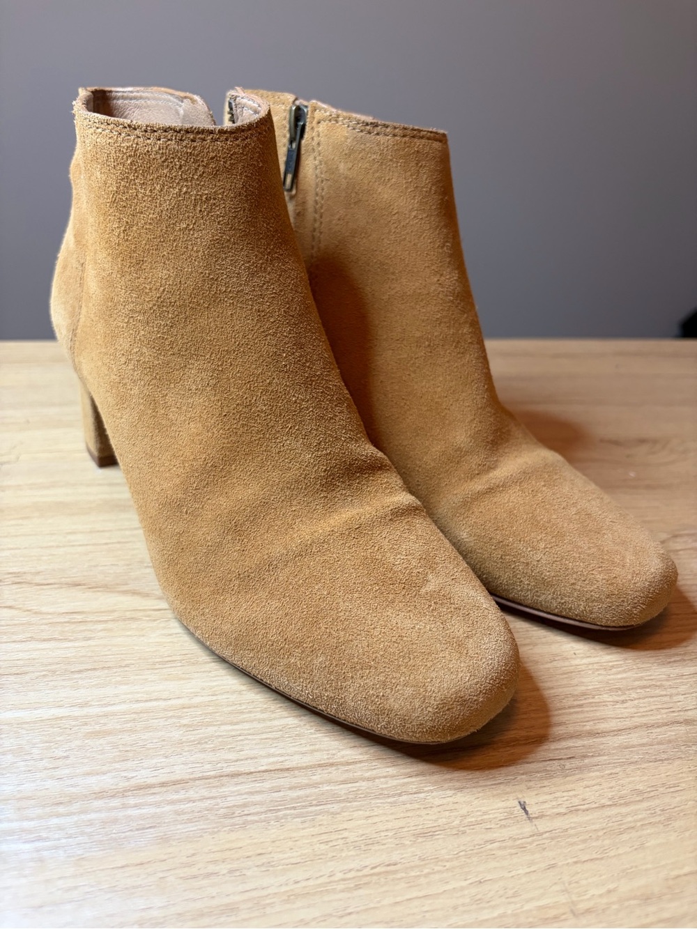 Madewell Tan Suede Ankle Boots US 7.5 Leather Upper & Lining